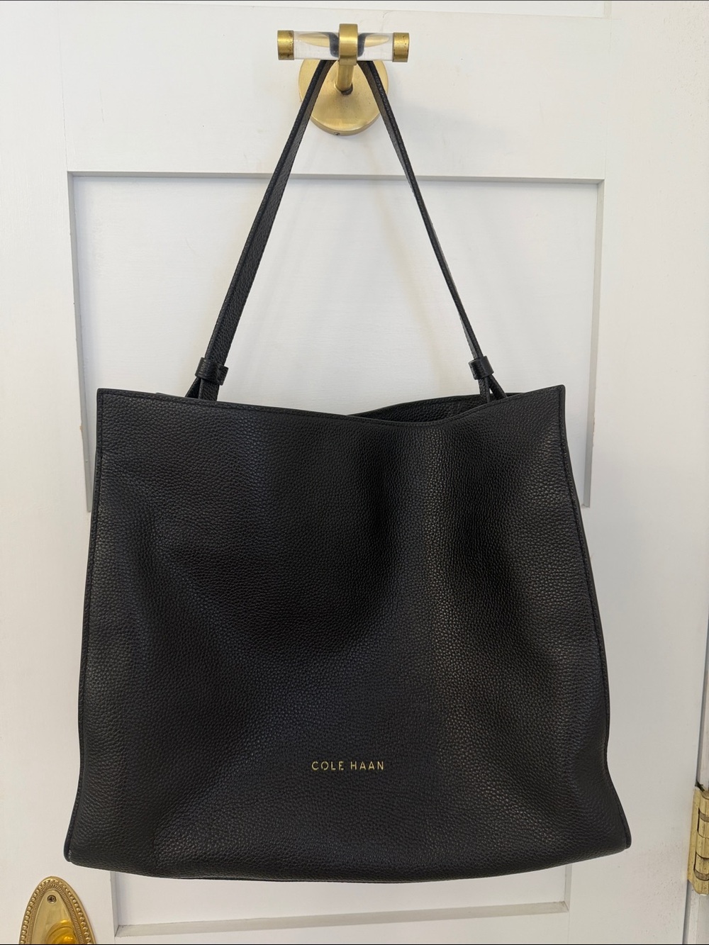 Cole Haan Black Pebbled Leather Tote